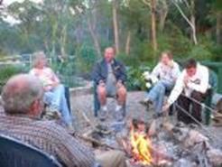 Guests at Outdoor Fireplace