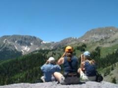 Bryan Burrell watching mountain goats with Swedish friends