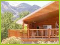 View of Tushar Range from the deck of Bullion Creekside Cabin near the Paiute Trail and Marysvale Utah