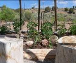 teepee garden at Bullion Creekside Retreat