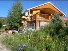 back deck view of Bullion Creekside Retreat deluxe cabin