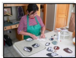 Ana Maria Burrell  is a pietre dure mosaic picture artist who lives near Marysvale Utah. She owns the Bullion Creekside Retreat in beautiful Bullion Canyon.