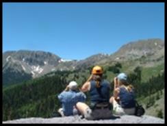 Guests watching mountain goats
